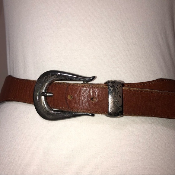 Vintage Wild Animal Studded Brown Leather Belt Unisex - Picture 7 of 9